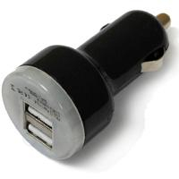 Автомобильное з/у   (2.1A - 2 USB) адаптер с прозрачной вставкой (цвет ассорти, в пакете)