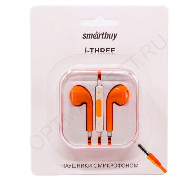 Наушники с микрофоном SmartBuy i-THREE оранжевые (SBH-104-OR)