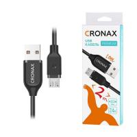 Кабель USB CRONAX Premium CR-02m (2.4A - 2 м.) резиновый (разъём Micro, цвет черный, в коробочке)